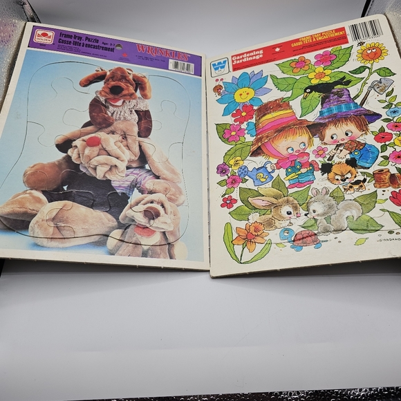 Lot of 4 Vintage Tray Puzzles 3 cardboard, 1 wood. Wrinkles, Alice in Wonderland - Picture 2 of 5